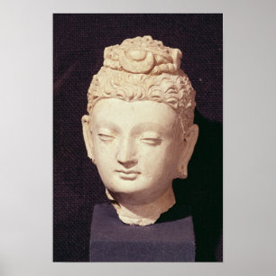 Póster Cabeça de um Buddha, estilo Greco-Budista