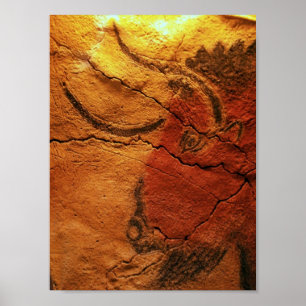 Póster Cabeça de uma caverna de Altamira do bisonte
