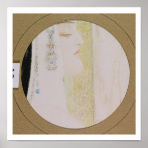 Póster Cabeça de uma mulher, c.1908 (pastel no papel)