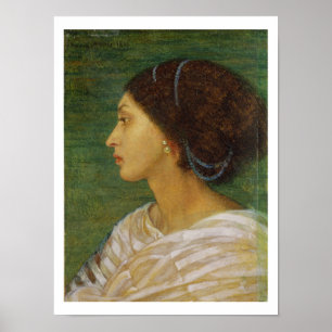 Póster Cabeça de uma mulher do mulato, 1861 (o óleo no