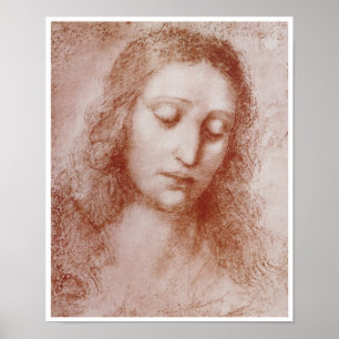 Póster Cabeça de uma mulher, Leonardo da Vinci, 1510