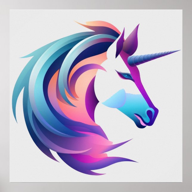 Poster Cabeça de Unicórnio (Frente)