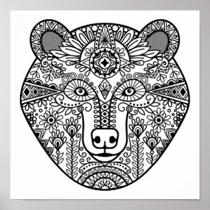 Póster Cabeça de Urso de Estilo 2