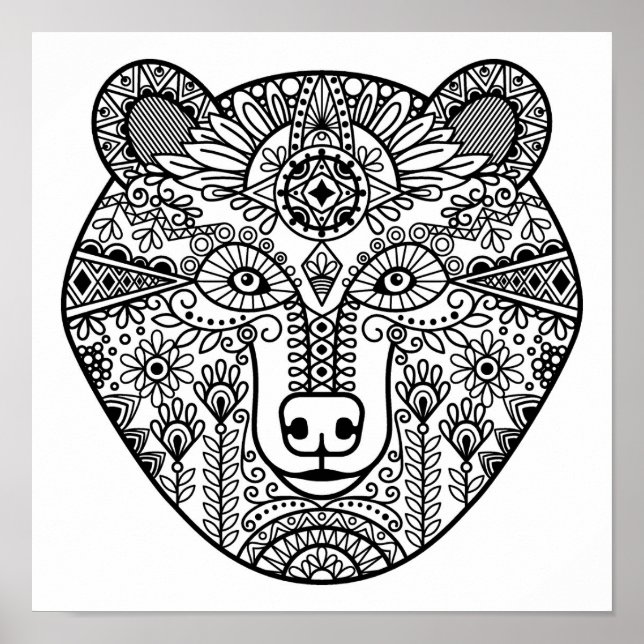 Póster Cabeça de Urso de Estilo 2 (Frente)
