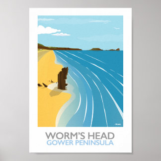 Poster Cabeça de Verme - Praia de Rhossili Bay