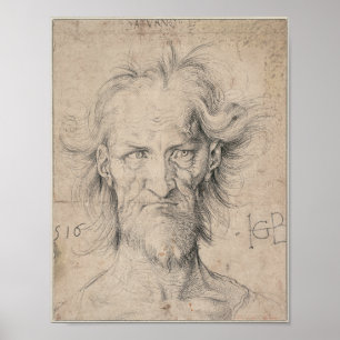 Póster Cabeça do ancião farpado (Saturn) por Durer