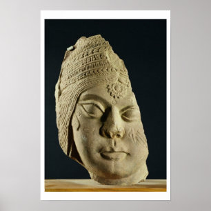 Póster Cabeça do arenito vermelho de Yakshi, Bharhut,