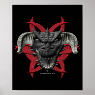 Poster Cabeça do dragão - preto