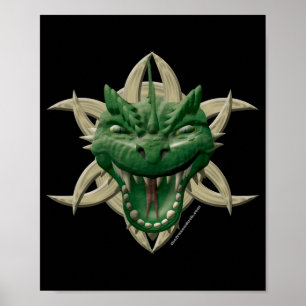 Póster Cabeça do dragão - verde