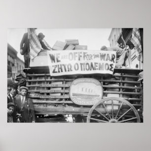 Poster Cabeça dos gregos de NY a Guerra, 1912