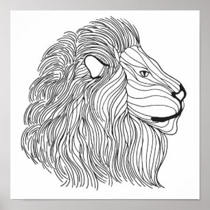 Póster Cabeça inspirada 10 do leão