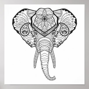 Póster Cabeça inspirada 2 do elefante
