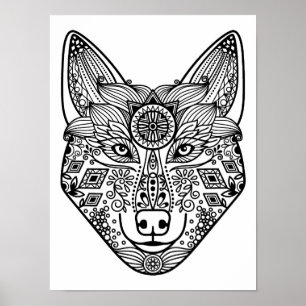 Póster Cabeça inspirada 2 do lobo