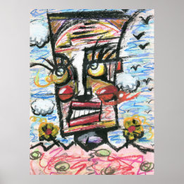 Poster Cabeça nas nuvens