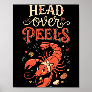 Poster Cabeça Sobre Casca de Lagosta Piada Humor Lagostim