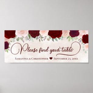 Poster Cabeçalho do Gráfico Floral de Casamento Vermelho 