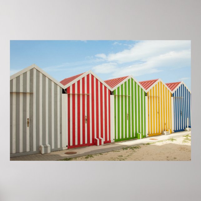 Póster Cabeças Coloridas Na Praia (Frente)