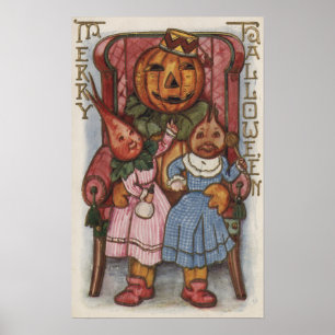Póster Cabeças do Dia das Bruxas GreetingTurnip