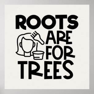 Poster cabeleira engraçada estilista de palavras raízes d