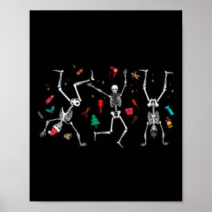 Poster Cabeleireto de Natal Skeleton Dancing Hairdresser