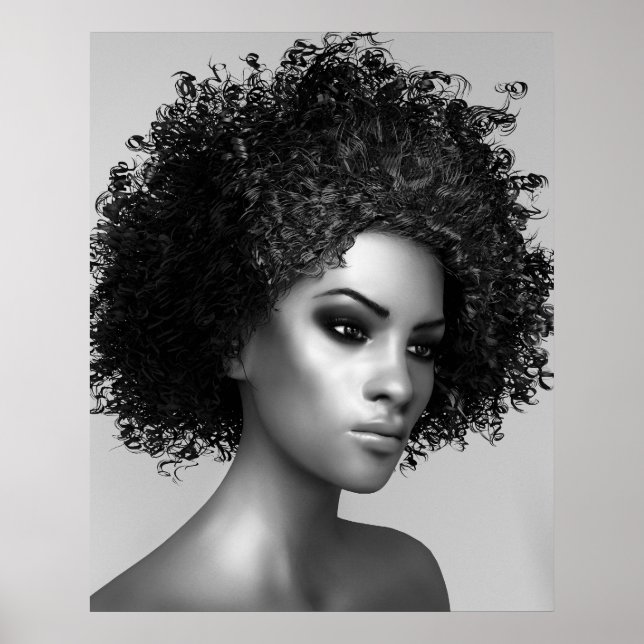 Póster Cabelo Afro Elegante (Frente)