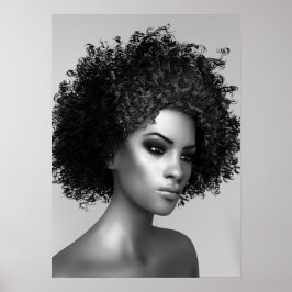 Póster Cabelo Afro Elegante
