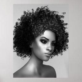 Póster Cabelo Afro Ilustração 3D