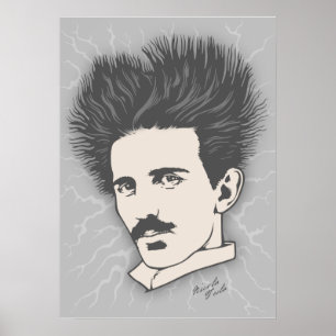 Póster Cabelo da estática de Tesla da equipe