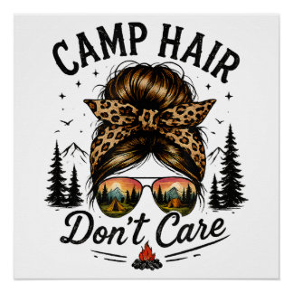 Póster Cabelo de Acampamento Não Liga Coque Desarrumado E