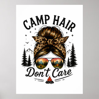 Poster Cabelo de Acampamento Não Liga Coque Desarrumado E