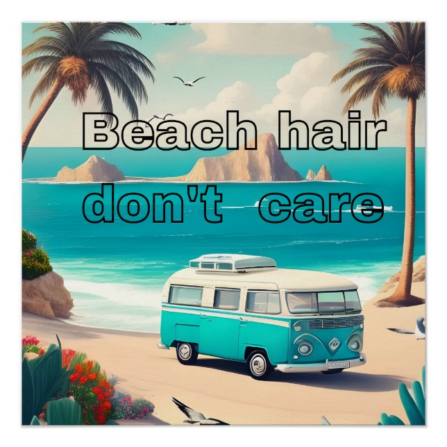 Póster Cabelo de praia, não me importo (Frente)