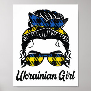 Poster Cabelo Desgrenhado Garota Ucraniana Orgulho da Ucr