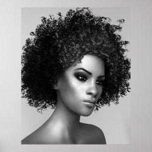 Póster Cabelo elegante do Afro