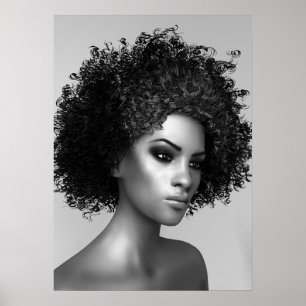 Póster Cabelo elegante do Afro