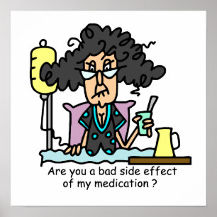 Póster Cabelo escuro do efeito secundário da medicamentaç