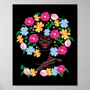 Poster Cabelo Flor Negra História Negra Ju