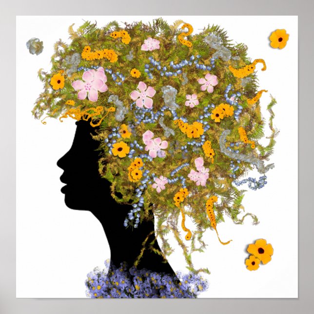 Poster Cabelo Flower Power (Frente)