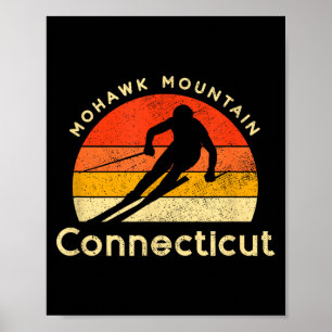 Poster Cabelo mohawk de esqui vintage montanha connecticu