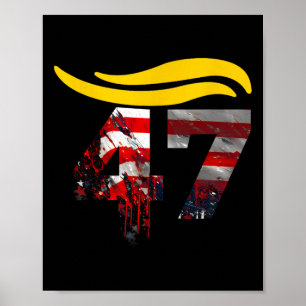 Poster Cabelo Vintage 47 Trump 2