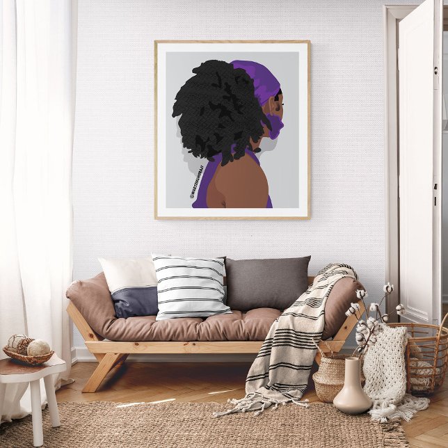 Poster Cabelos naturais de mulher negra estética (Criador carregado)