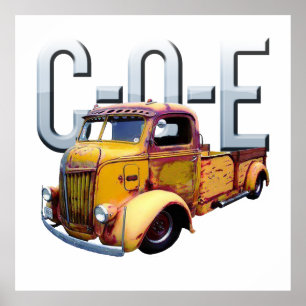 Póster Cabina de antiguidade meteorizada sobre o caminhão