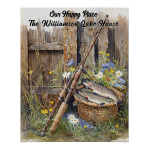 Póster Cabina de pesca de lago Russo Personalizada