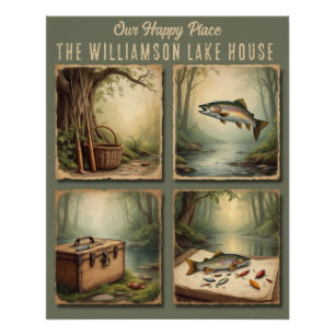 Póster Cabina de pesca de lago Russo Personalizada