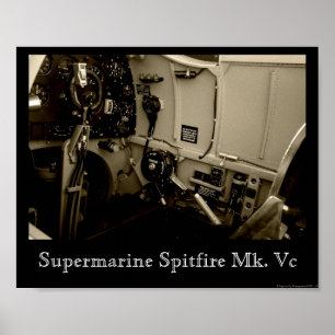 Póster Cabina do piloto da cabeça-quente de Supermarine