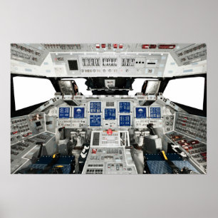 Póster Cabina do piloto da descoberta OV-103 do vaivém