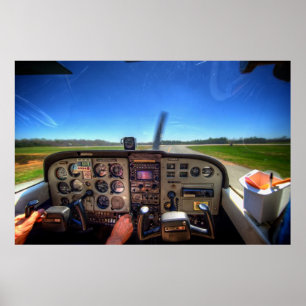 Póster Cabina do piloto de Skyhawk em HDR