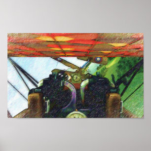 Póster Cabina do piloto do Fokker