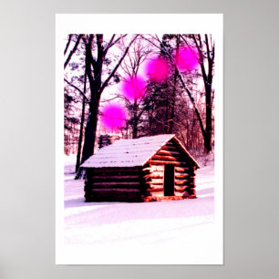 Póster Cabina na floresta