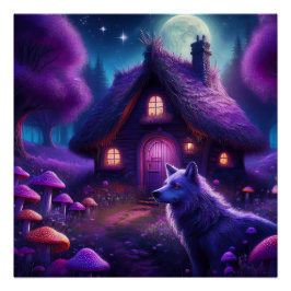 Póster Cabina Surreal Na Floresta