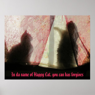 Póster Cabine confessional Meme do gato